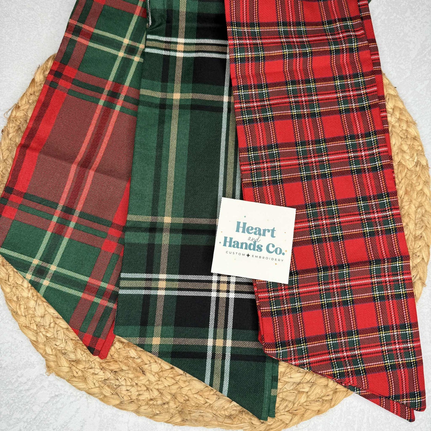 Plaid Initial Wreath Sash