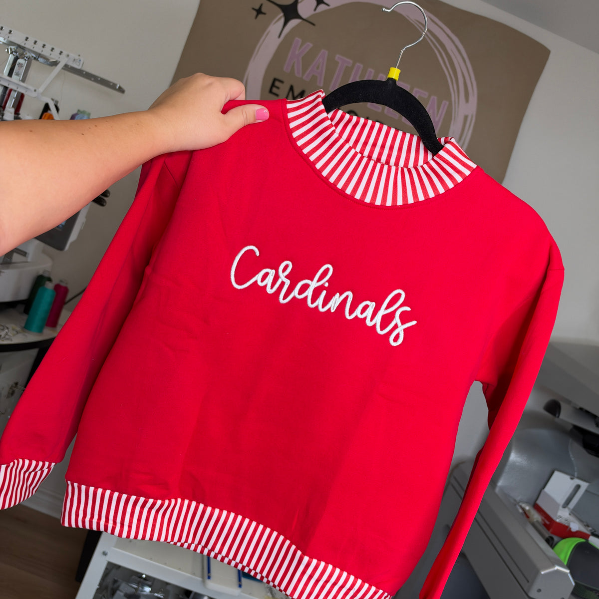 Stripe Mock Neck Sweaters