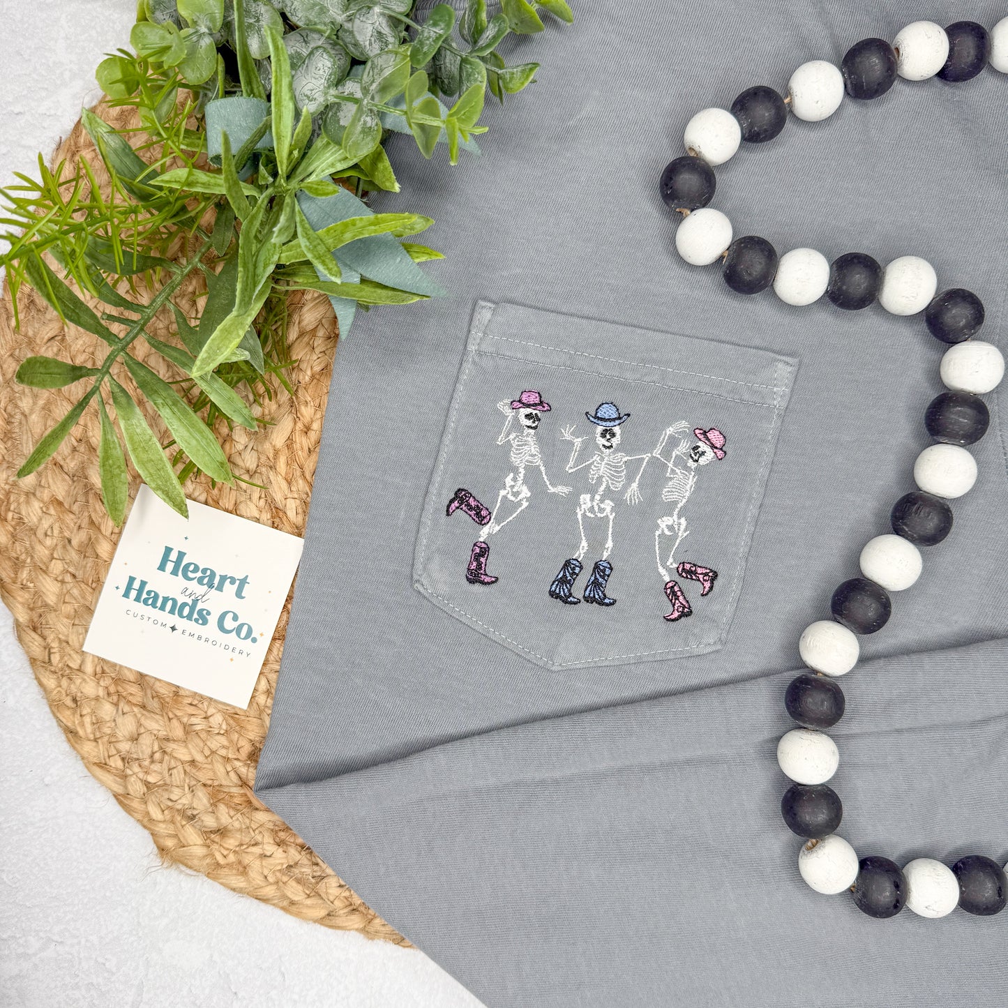 Cow Girl Skeleton Pocket Tee