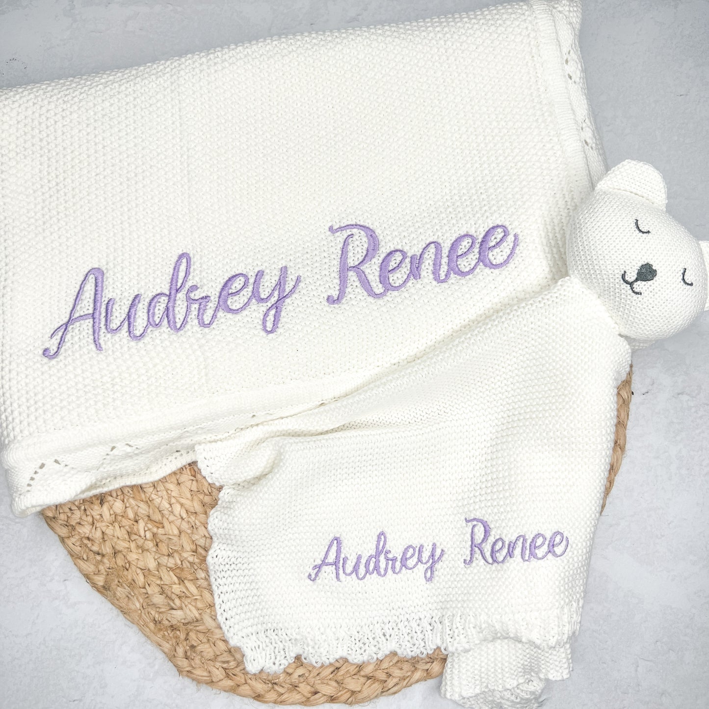 White Knit Cotton Blanket