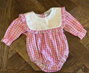 Gingham Ruffle Sleeve Bubble - IN STOCK
