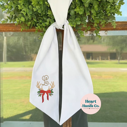Antler with Letter Wreath Sash