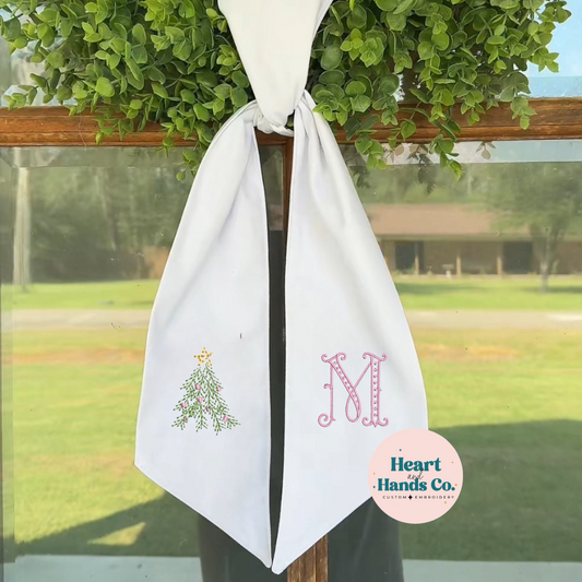 Christmas Tree Wreath Sash