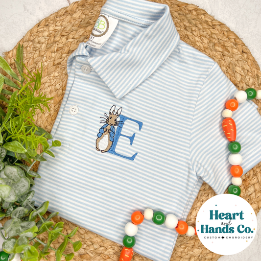 Easter Rabbit Monogram Polo / Romper