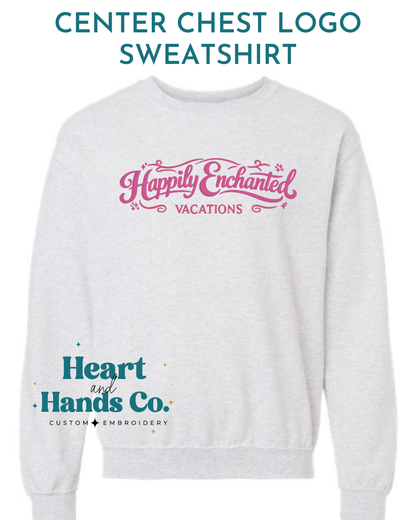 Sweatshirt w/ Center Chest Design - Happily Enchanted Vacations