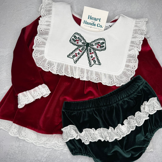 Velvet Christmas Diaper Set CIJ