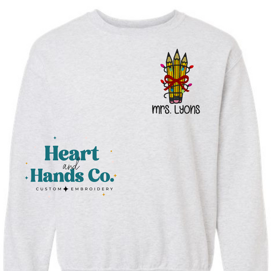 PRE-ORDER TEACHER CHRISTMAS LIGHTS SWEATSHIRT