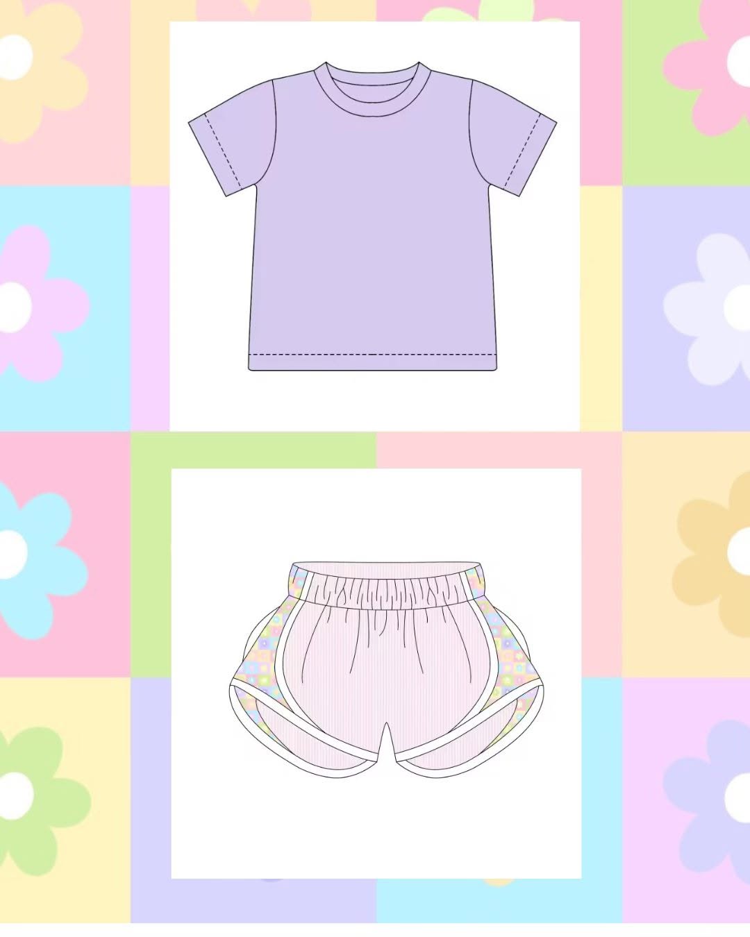 Girls Seersucker Short Sets