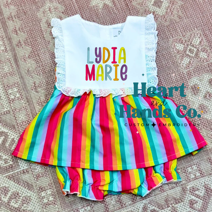Multicolor Neon Stripe Woven Outfits