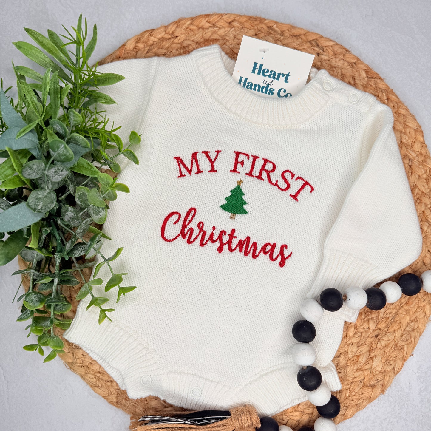 Unisex My First Christmas Knit Romper