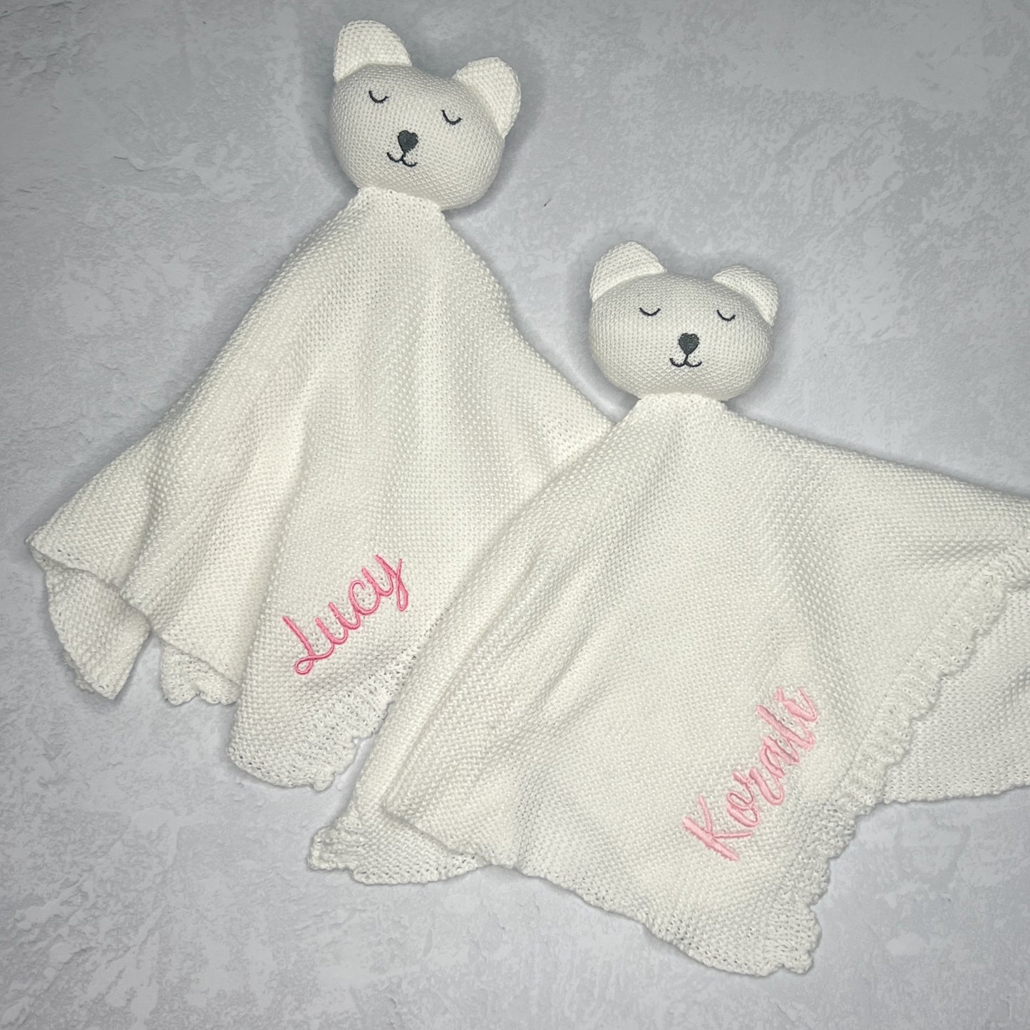 White Knit Cotton Blanket & Lovey