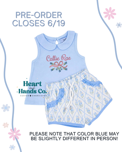 Girls Floral Short Set PRE-ORDER TAT: Aug/Sept