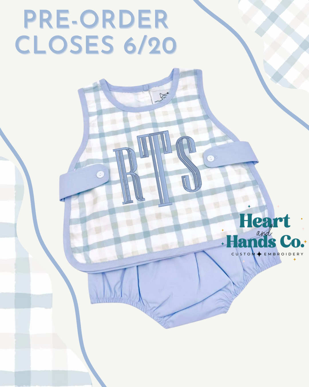 Boys Plaid Apron Set PRE-ORDER TAT: Aug/Sept
