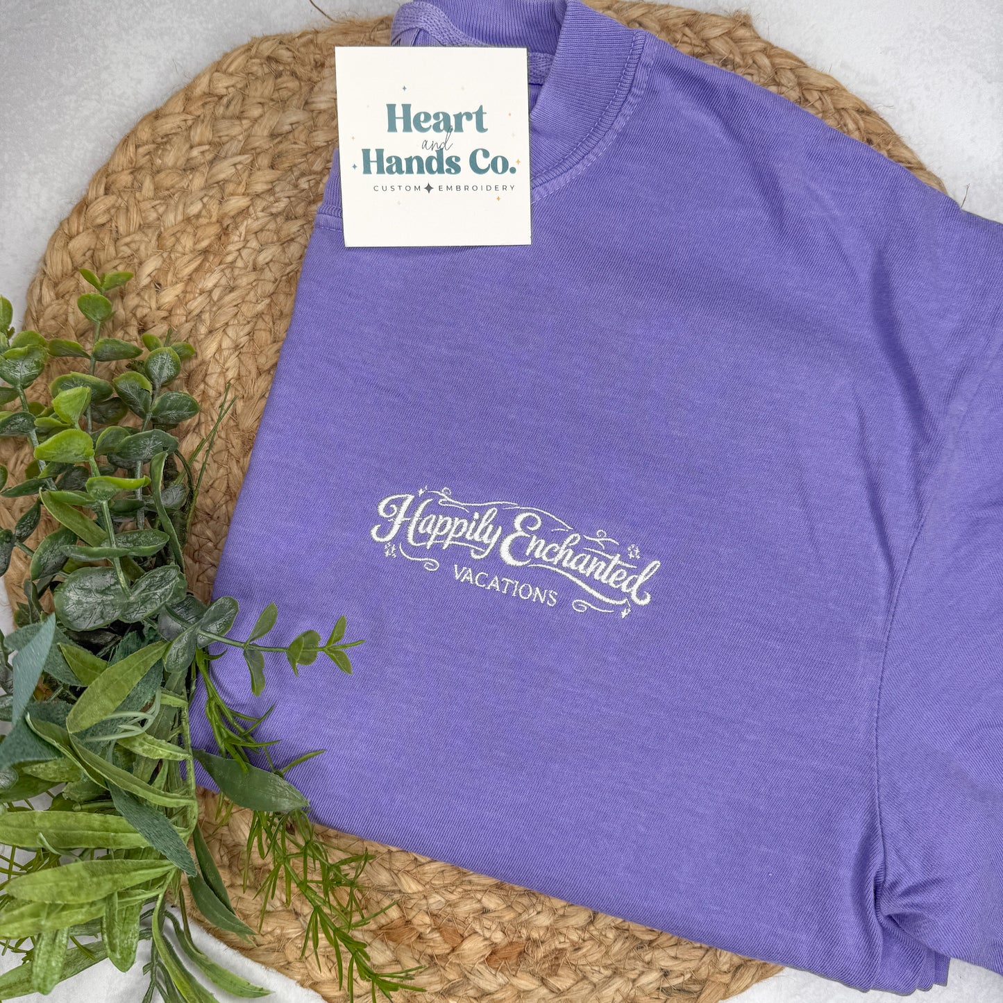 Left Chest Logo on Short Sleeve Tee - Happily Enchanted Vacations