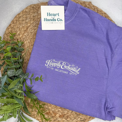 Left Chest Logo on Short Sleeve Tee - Happily Enchanted Vacations