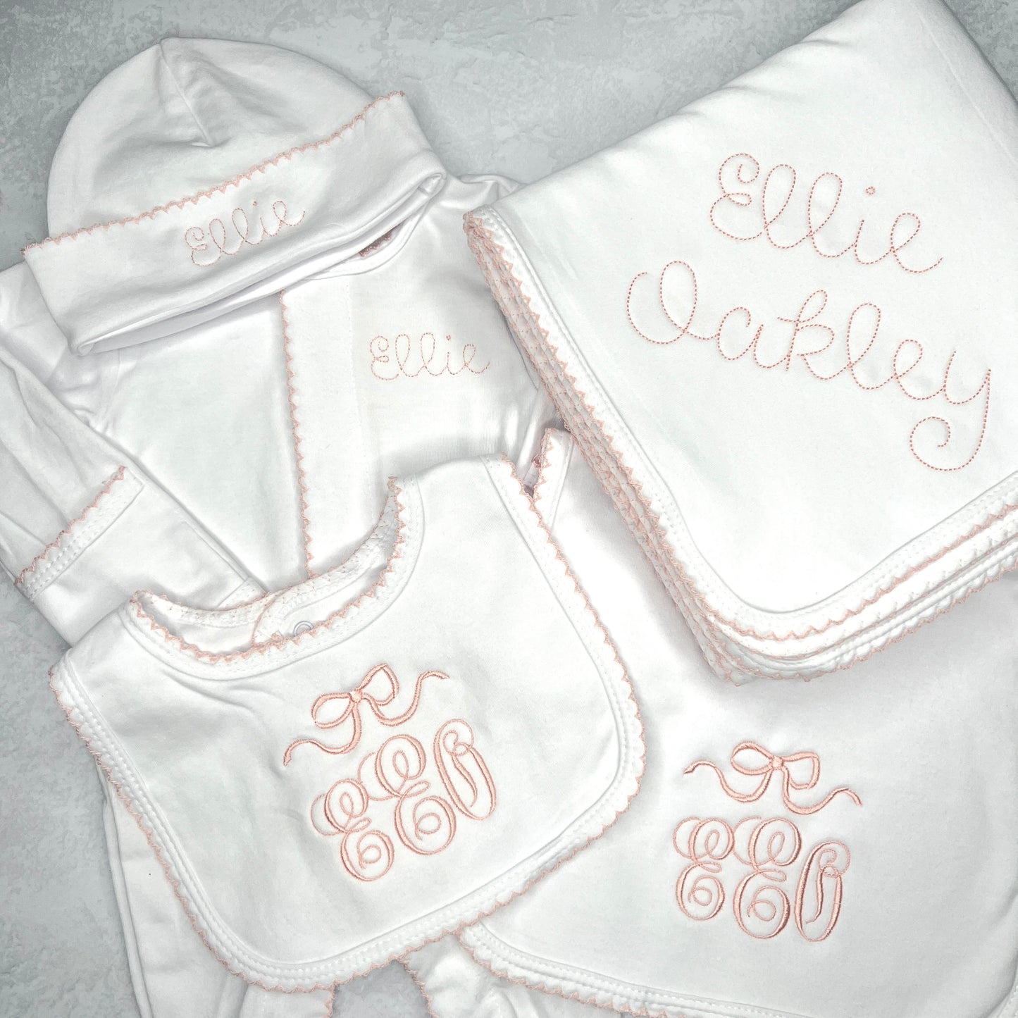 Picot Trim Baby Bundle Sets