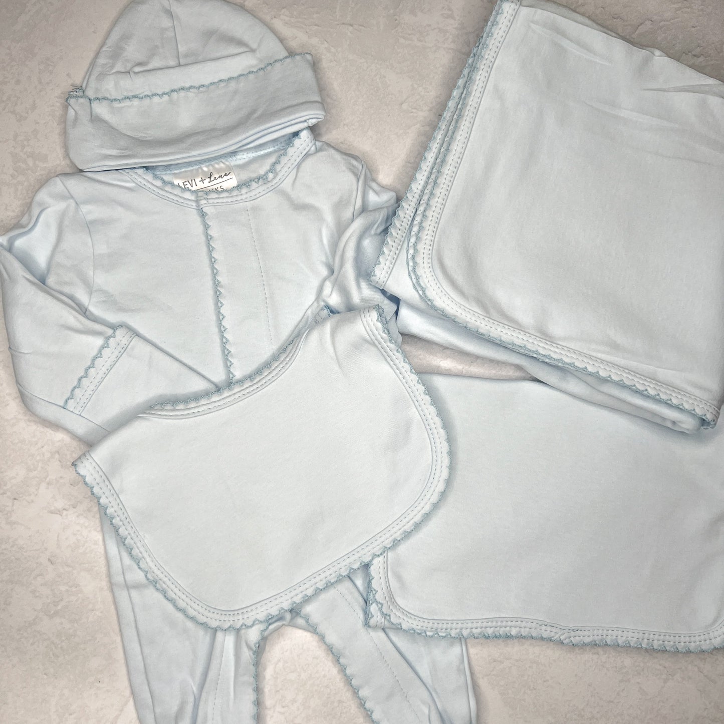 Picot Trim Baby Bundle Sets