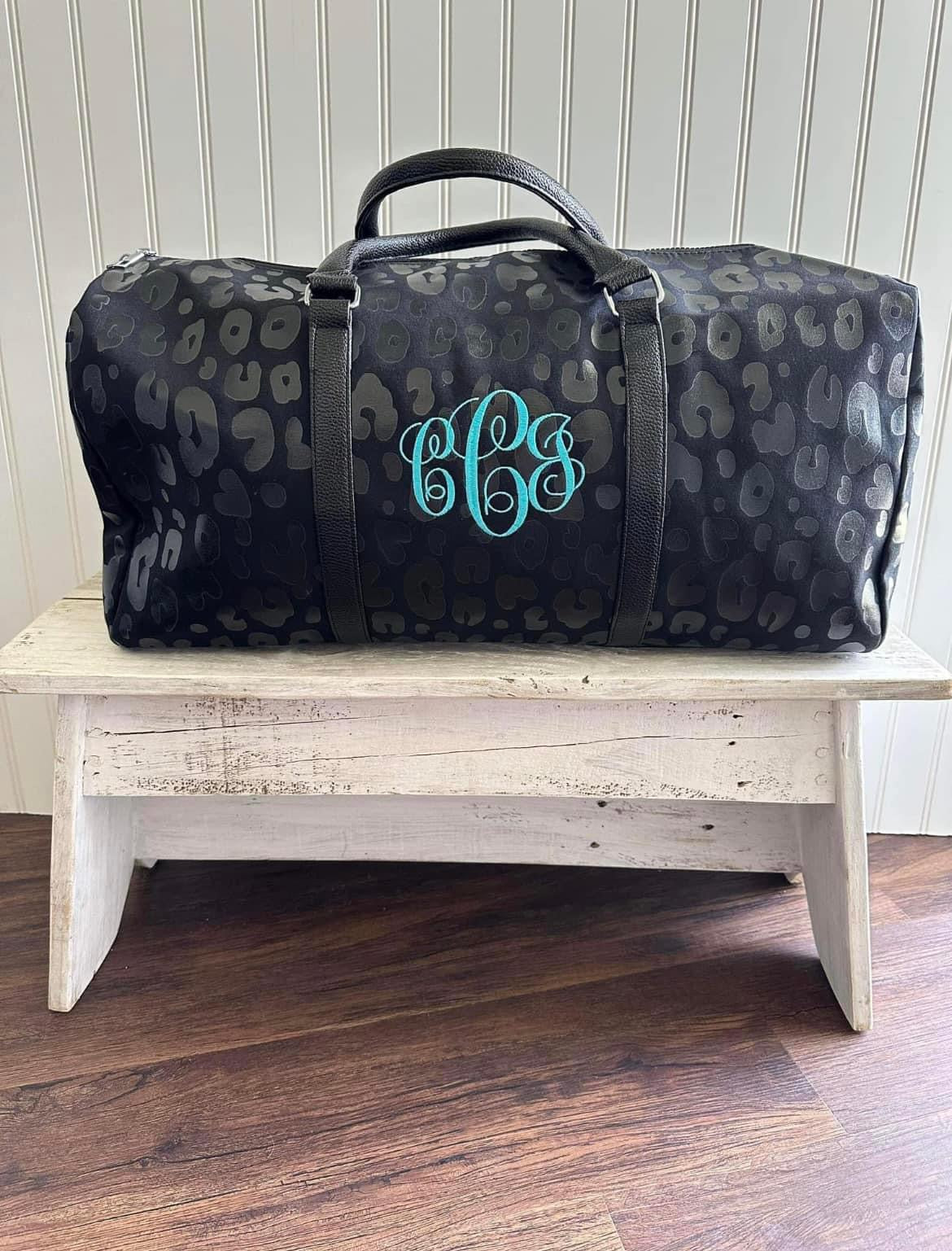 Black Leopard Weekender Bag