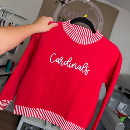 Stripe Mock Neck Sweaters
