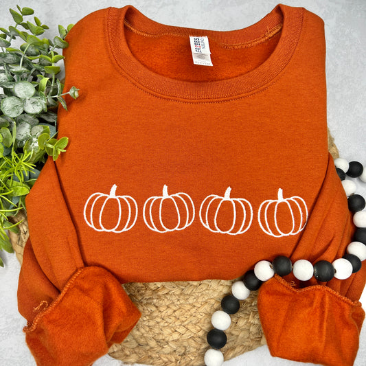 Pumpkins Embroidered Sweatshirt