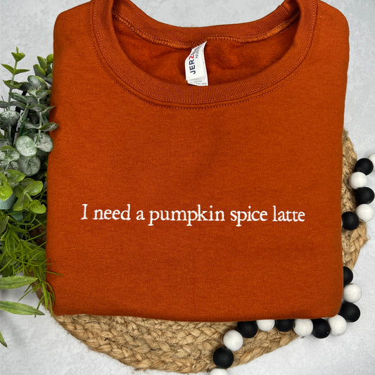 Pumpkin Spice Embroidered Sweatshirt