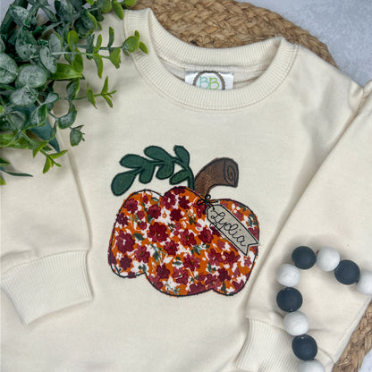 Girl's Appliqué Whimsical Pumpkin Outfit