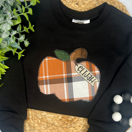 Boy's Appliqué Whimsical Pumpkin Outfit