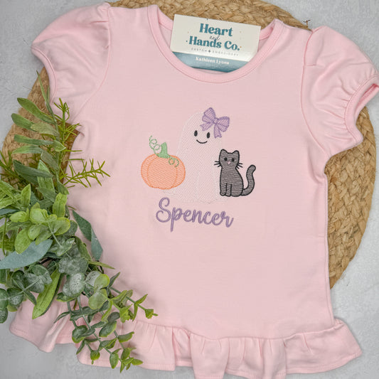 Girl's Ghost, Pumpkin, Cat Halloween Outfit