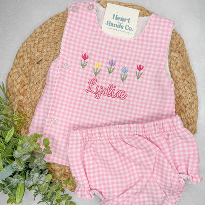 Easter Gingham Diaper Set