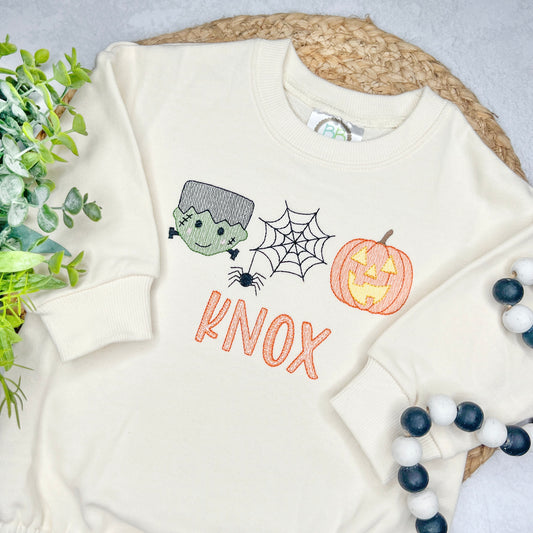 Halloween Trio Outfit - Frankenstien, Spider, Jack O Lantern