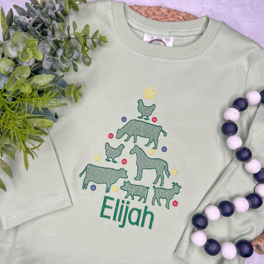 Farm Animal Christmas Tree - Kids