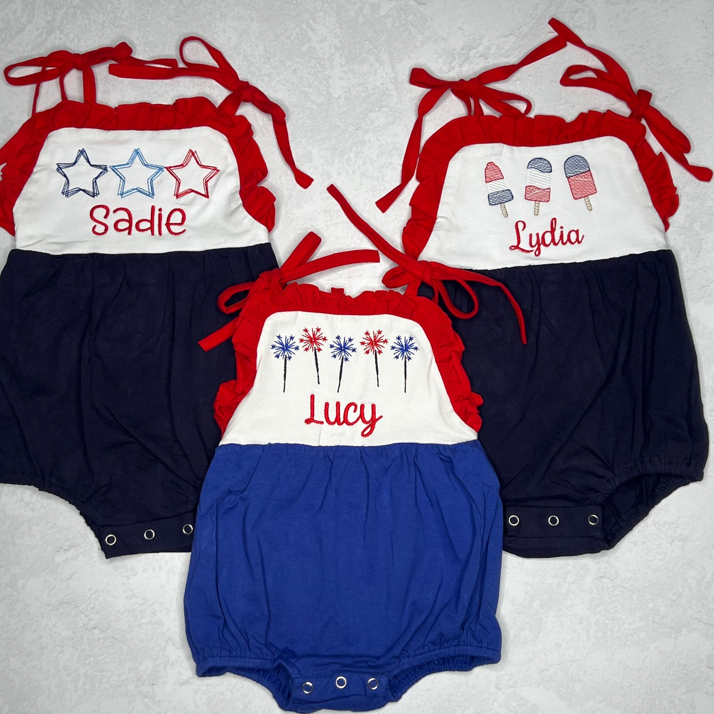 Red, White & Blue Bubble Romper