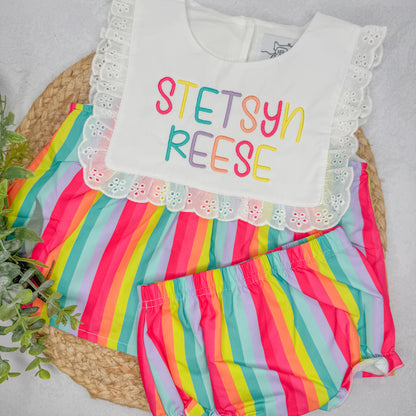 Multicolor Neon Stripe Woven Outfits