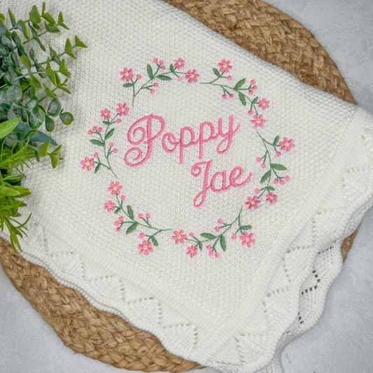 White Knit Cotton Blanket