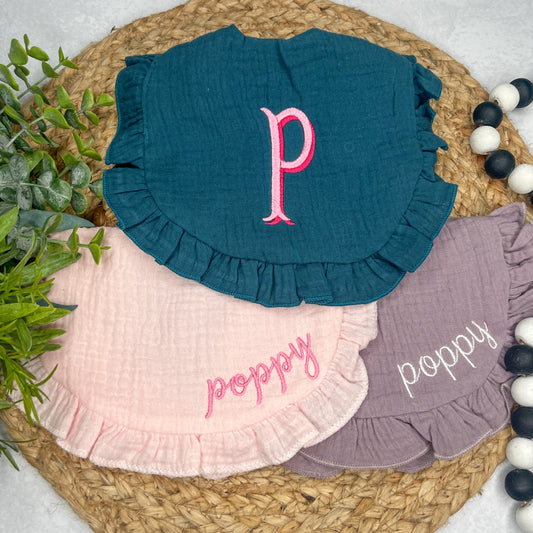 Muslin Ruffle Bibs