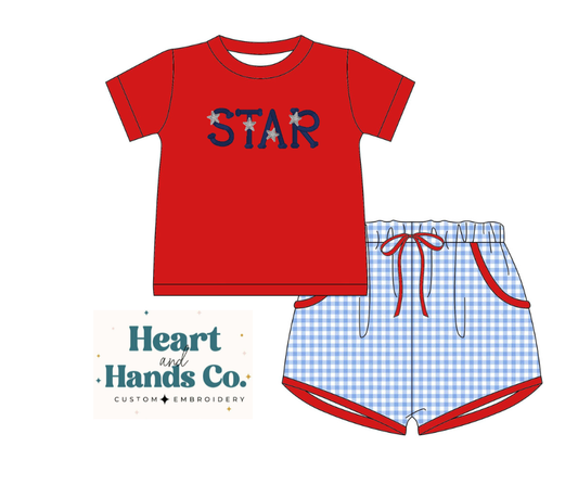 All American Gingham Short Set