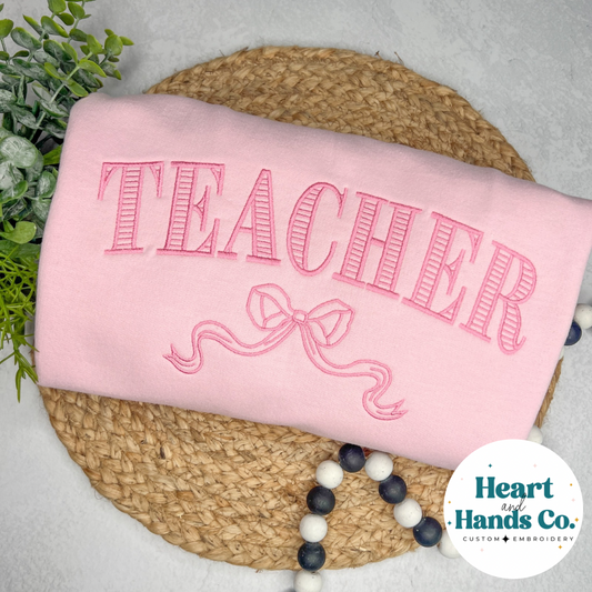 Teacher Bow Sweatshirt