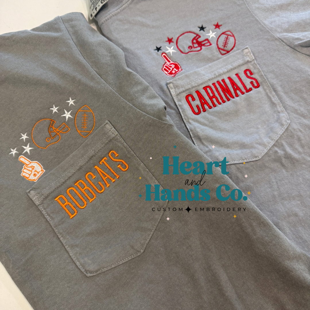 Football School Spirit Pocket Tee