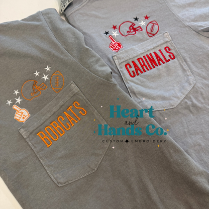 Football School Spirit Pocket Tee