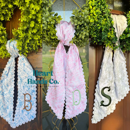 Toile Wreath Sash