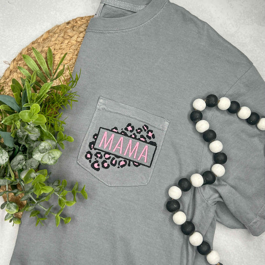 Mama Cheetah Pocket Tee