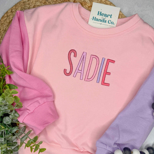 Pink and Purple Oversized Sweatshirt