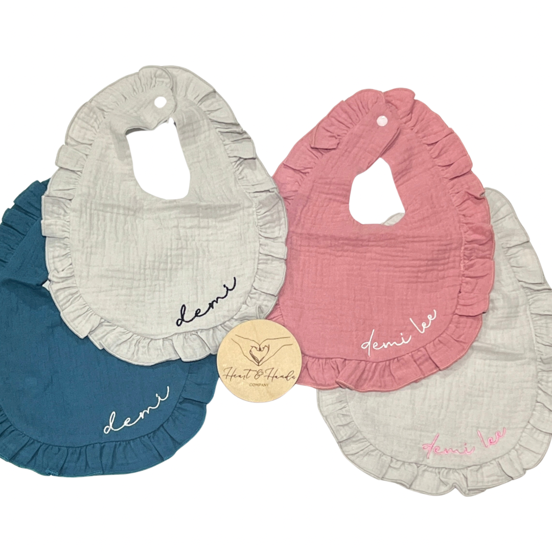 Muslin Ruffle Bibs