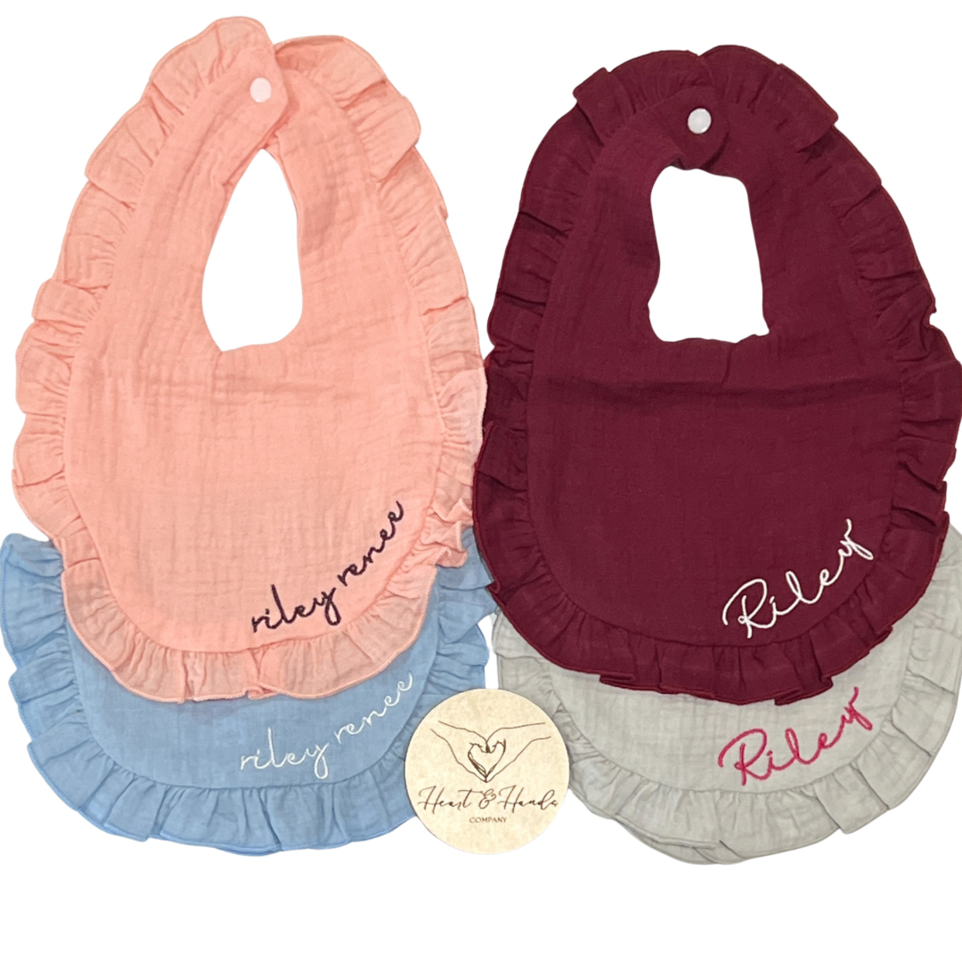 Muslin Ruffle Bibs