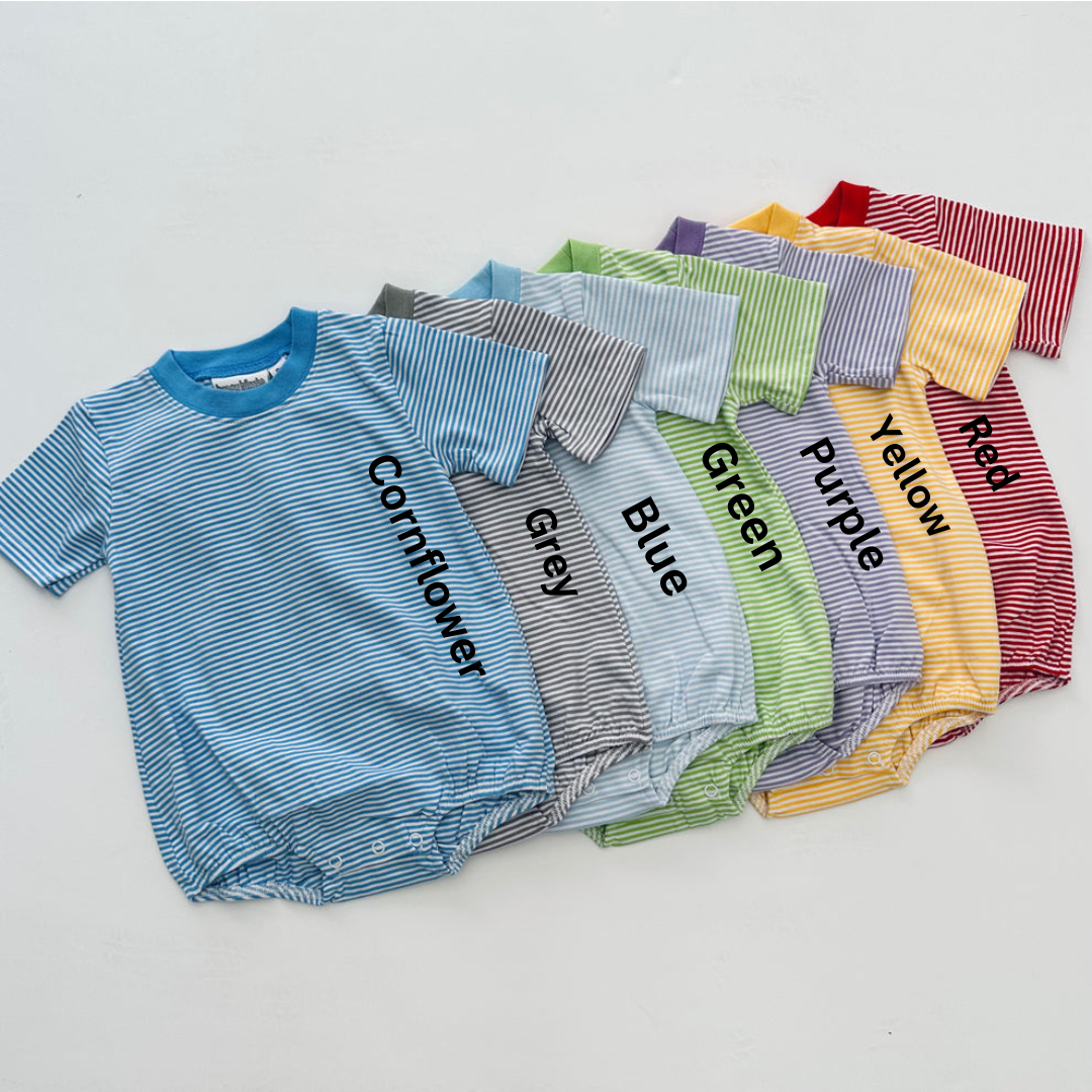 Knit Striped T-Shirt Romper PRE-ORDER TAT: 3-4 weeks