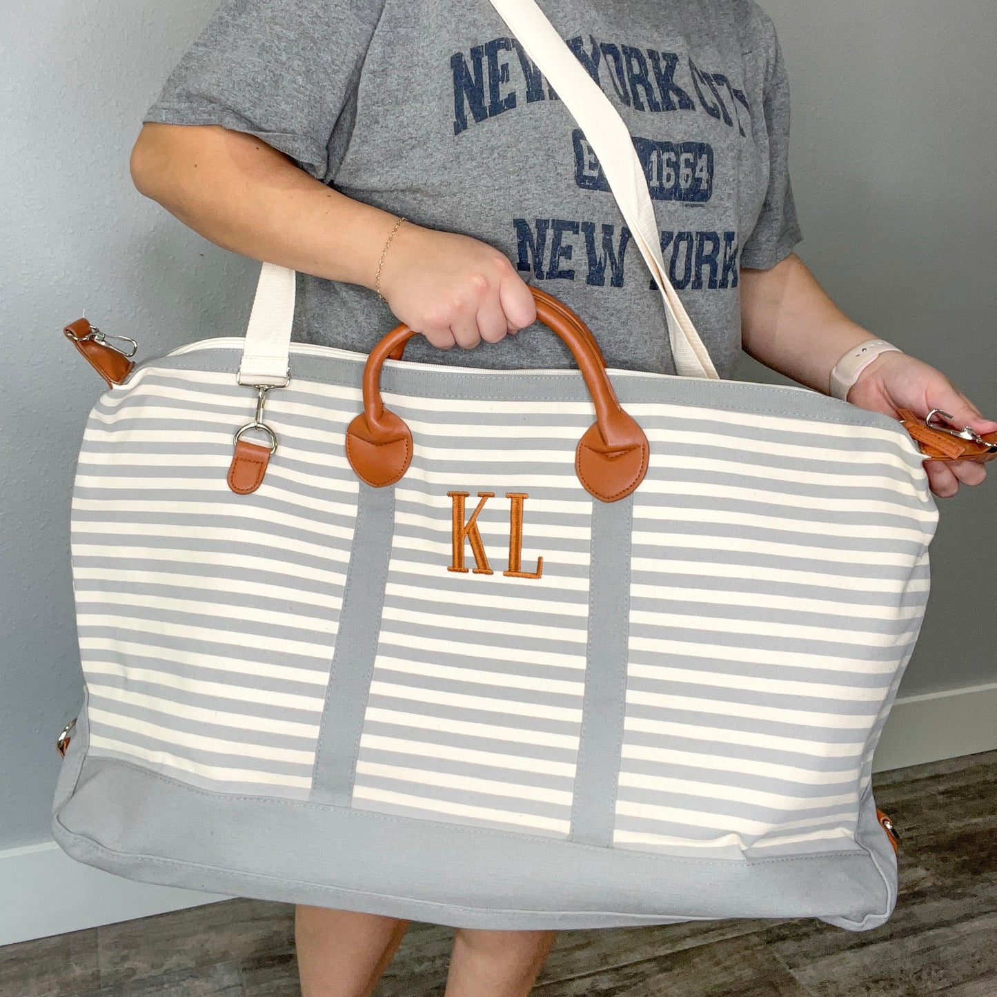 Striped Weekender Bag