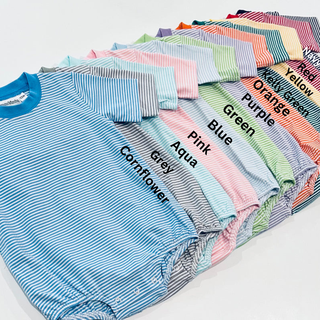 Knit Striped T-Shirt Romper PRE-ORDER TAT: 3-4 weeks