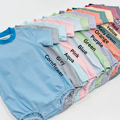 Knit Striped T-Shirt Romper PRE-ORDER TAT: 3-4 weeks