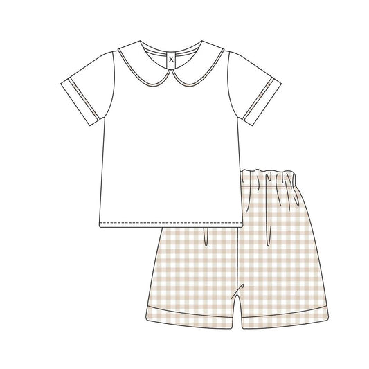 Pre-Order Short Sleeve Gingham Short Set