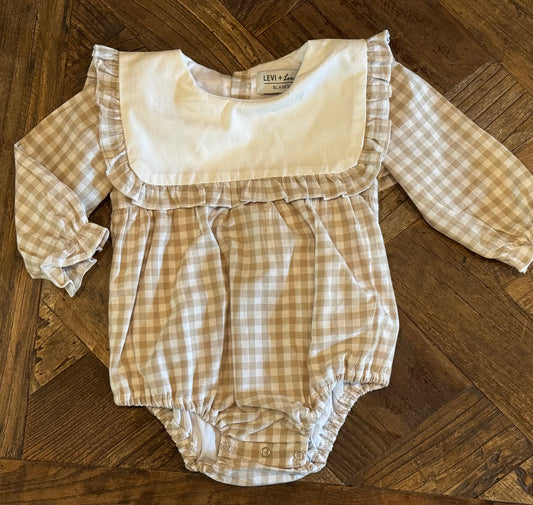 Khaki Ruffle Sleeve Bubble